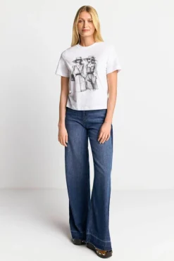 Rich & Royal Weißes T-Shirt Mit Statement-Print<Damen T-Shirts