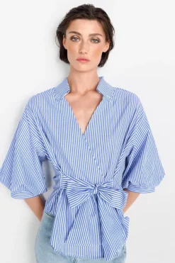 Rich & Royal Wickelbluse Mit V-Neck Und Streifen<Damen Casual Blusen