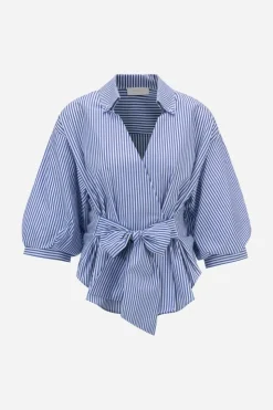 Rich & Royal Wickelbluse Mit V-Neck Und Streifen<Damen Casual Blusen